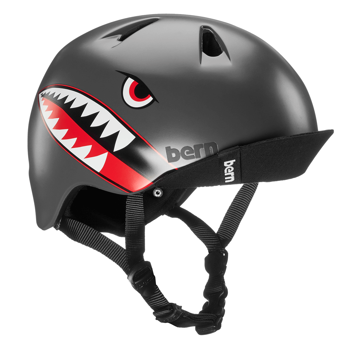 Casque Bern Nino-Satin-Grey-Flying-Tiger-Esprit vélo